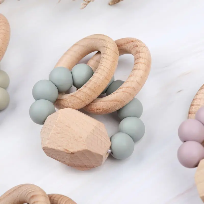 Wooden Rattle Beech Hand Teething Ring Baby Teether Play Gym Montessori Toy 95AE
Wooden Rattle Beech Hand Teething Ring Baby Teether Play Gym Montessori Toy 95AE
