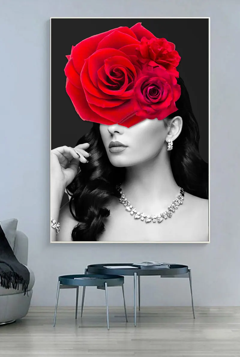 Nordic Living Room Decoration Canvas Poster Modern Fashion Woman Print Home Decor Abstract Wall Art Painting Rose Picture
Nordic Living Room Decoration Canvas Poster Modern Fashion Woman Print Home Decor Abstract Wall Art Painting Rose Picture