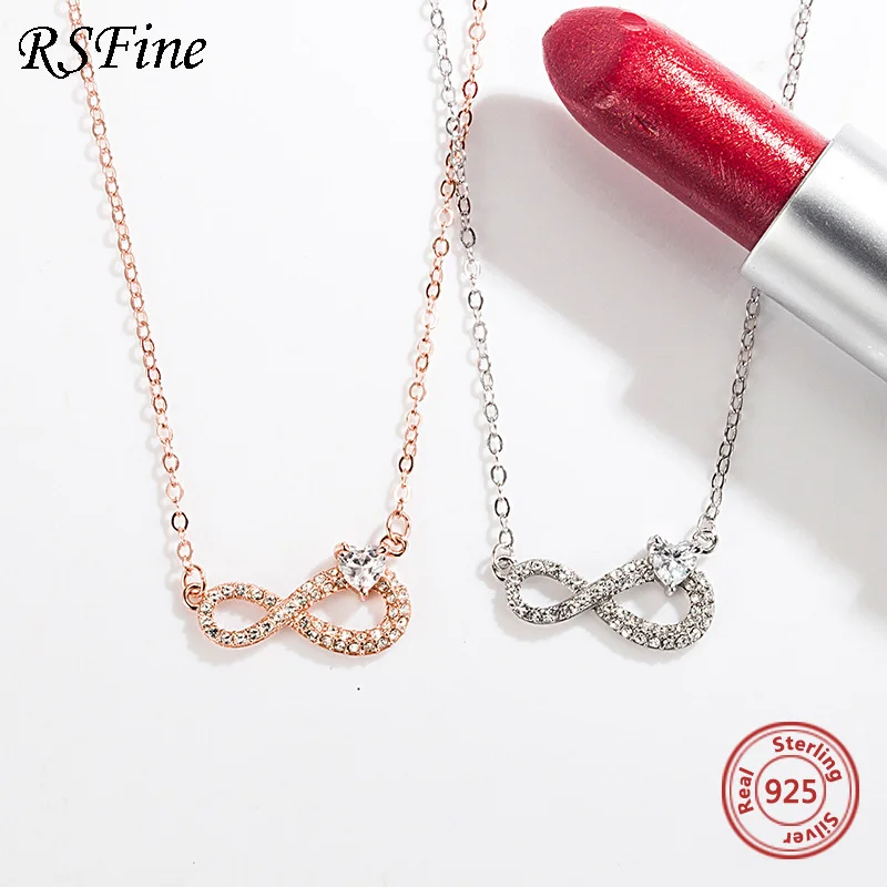 925 Silver infinite necklace full of diamond eight character kink women simple Heart love famous brand Fine jewelry wholesale
925 Silver infinite necklace full of diamond eight character kink women simple Heart love famous brand Fine jewelry wholesale