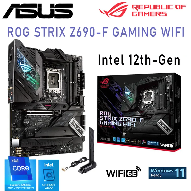 Материнская плата LGA 1700 Asus ROG STRIX Женская игровая модель PCIe 5 0 поддержка процессора