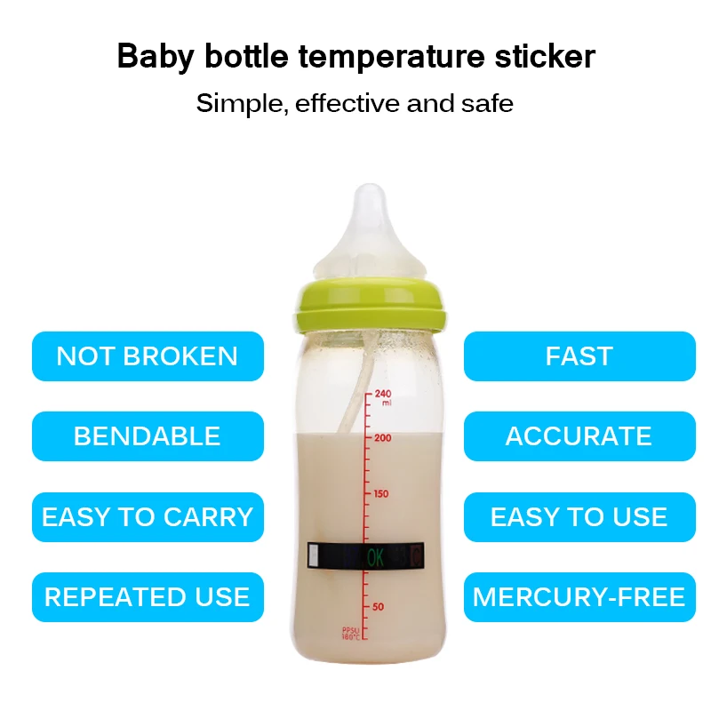 Infant Kids Milk Bottle Temperature Test Baby Milk Bottle Thermometer Test Paper Strip Sticker Safely Temperature Measuring Card
Infant Kids Milk Bottle Temperature Test Baby Milk Bottle Thermometer Test Paper Strip Sticker Safely Temperature Measuring Card