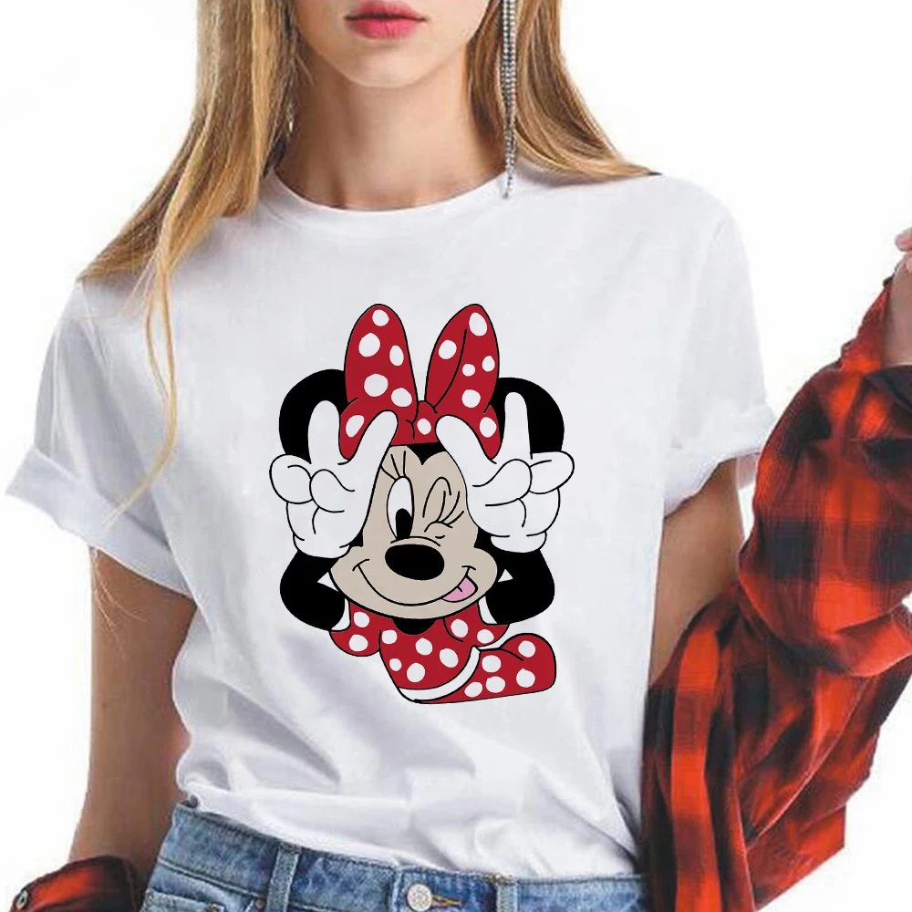 Модные женские футболки Disney с Микки Маусом 2021 женская одежда футболка Бесплатная