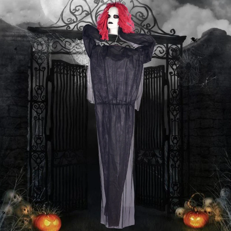 Halloween Horror Decoration Red-haired Female Ghost Voice Control Eyes Glowing Sound Bar Haunted House Props Horror Party
Halloween Horror Decoration Red-haired Female Ghost Voice Control Eyes Glowing Sound Bar Haunted House Props Horror Party