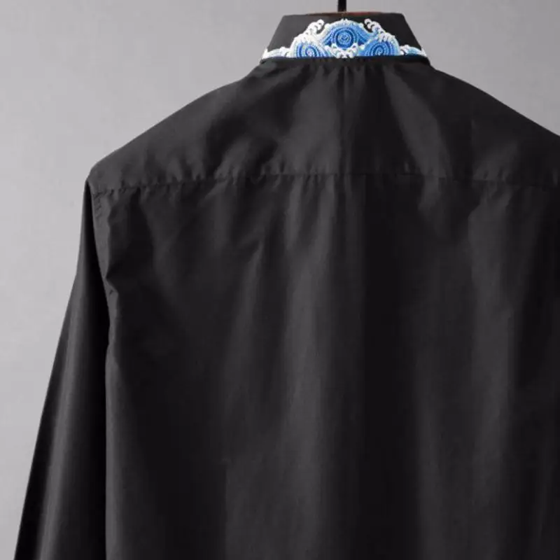 New Cotton Fashion Male Shirts High Quality Long Sleeve Black White Waves Embroidery Casual Party Mens Dress Shirts
New Cotton Fashion Male Shirts High Quality Long Sleeve Black White Waves Embroidery Casual Party Mens Dress Shirts