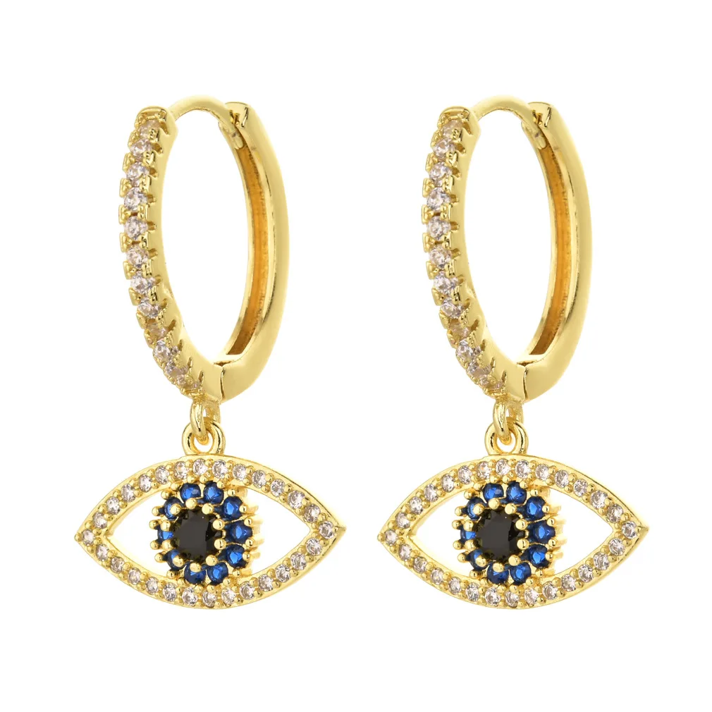 

2022 New Fashion Women's Inlaid Zircon Devil's Eye Moon Star Heart Drop Earrings Women Sexy Party Pearl Drop Earring Jewerly