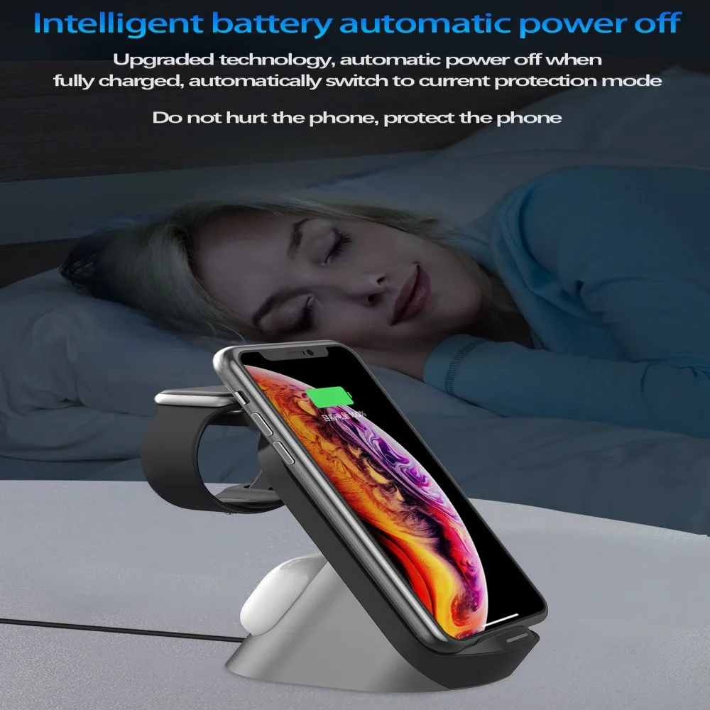 Wireless Charger Multifunction 15W Fast Charging Station with Compatible Apple Watch Airpods 2 pro iPhone 11/11pro/11pro Sumsung
Wireless Charger Multifunction 15W Fast Charging Station with Compatible Apple Watch Airpods 2 pro iPhone 11/11pro/11pro Sumsung