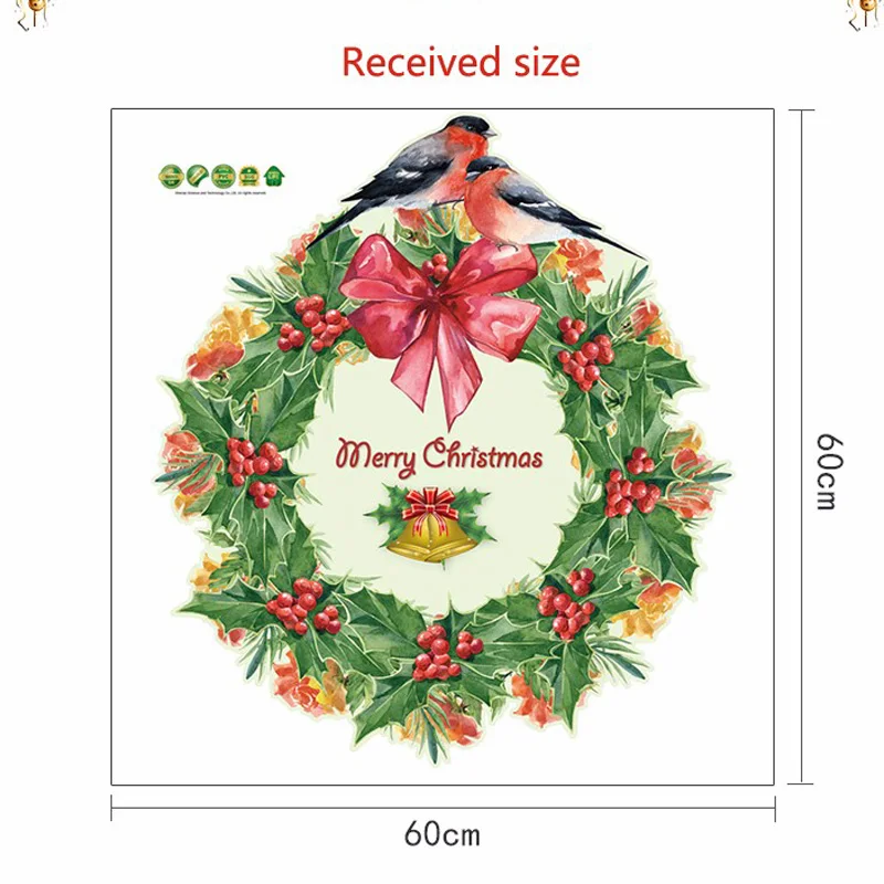 Merry Christmas wreath Wall Sticker Glass window background Home Decor Art Decals Wallpaper for home decorations door stickers
Merry Christmas wreath Wall Sticker Glass window background Home Decor Art Decals Wallpaper for home decorations door stickers