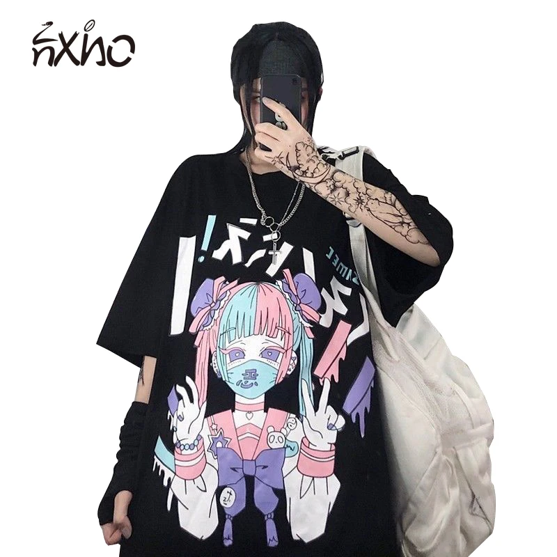 Gothic Women Tshirt Cartoon-Printing Loose Oversize 2021 Summer Hot Cool Girl Harajuku Japan style Female Tops Clothes y2k Tees
Gothic Women Tshirt Cartoon-Printing Loose Oversize 2021 Summer Hot Cool Girl Harajuku Japan style Female Tops Clothes y2k Tees