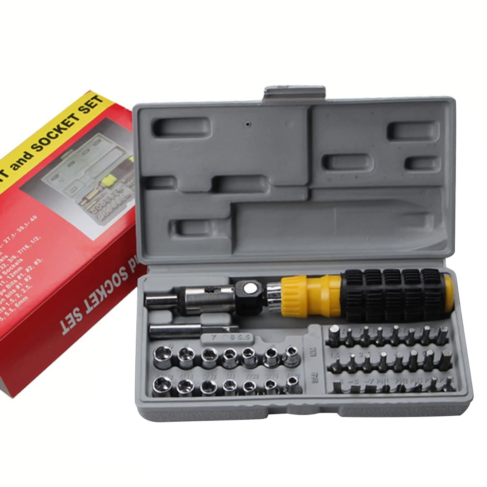 41Pcs/Sets Practical Ratchet Wrench Socket Screwdriver Bit for Car Motorcycle Combined Sleeve Service Tool for Household
41Pcs/Sets Practical Ratchet Wrench Socket Screwdriver Bit for Car Motorcycle Combined Sleeve Service Tool for Household