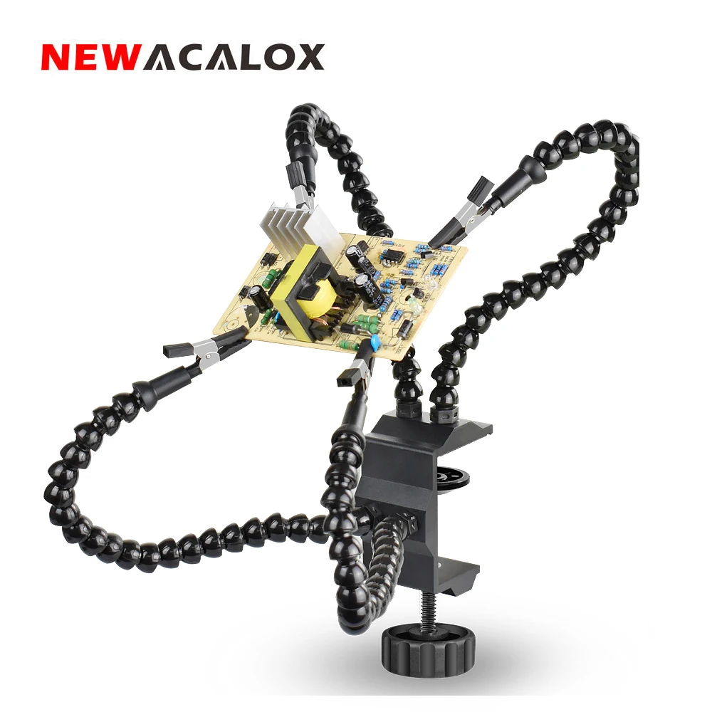 NEWACALOX Desktop Clamp Soldering Third Hand Tool 4Pcs Flexible Arms Welding Holder Helping Hands for PCB Repair Rework Station
NEWACALOX Desktop Clamp Soldering Third Hand Tool 4Pcs Flexible Arms Welding Holder Helping Hands for PCB Repair Rework Station