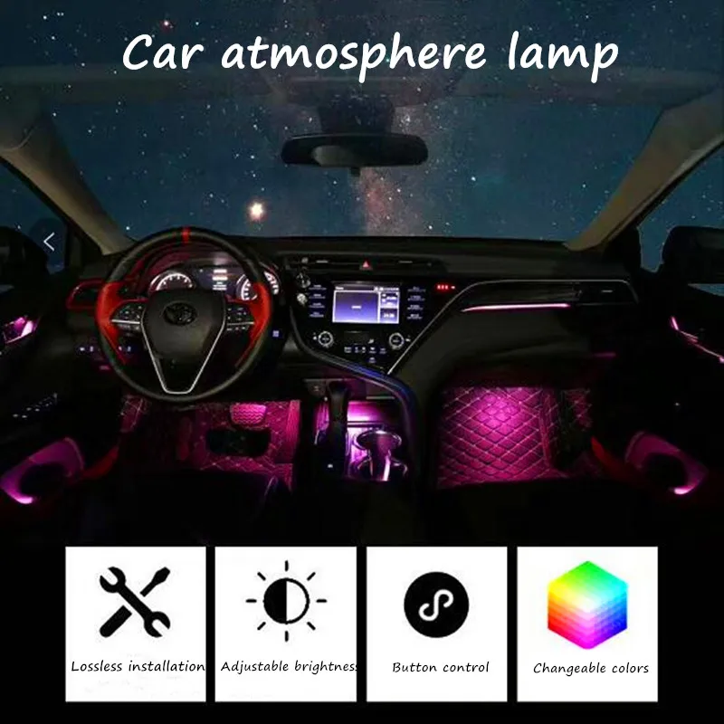 Car Atmosphere Lights EL Neon Wire Strip Light RGB Multiple Modes App Sound Control Auto Interior Decorative Ambient Neon Lamp
Car Atmosphere Lights EL Neon Wire Strip Light RGB Multiple Modes App Sound Control Auto Interior Decorative Ambient Neon Lamp