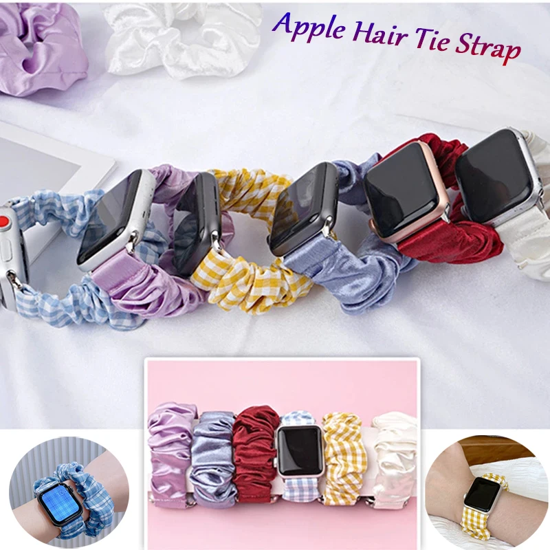 Scrunchie Elastic Strap for Apple Watch Band Series 6 SE 5 4 3 2 1 38mm 40mm 42mm 44mm on Iwatch Ladies Hair Watchband Bracelets 
Scrunchie Elastic Strap for Apple Watch Band Series 6 SE 5 4 3 2 1 38mm 40mm 42mm 44mm on Iwatch Ladies Hair Watchband Bracelets