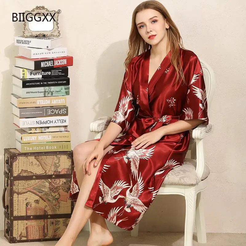 Женский халат BIIGGXX, летний женский халат из шелка и кимоно, бесплатная доставка
Женский халат BIIGGXX, летний женский халат из шелка и кимоно, бесплатная доставка
