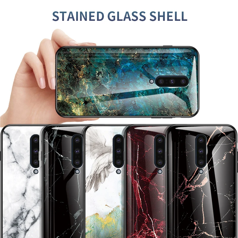 Мраморное стекло для Oneplus 8 7 7T Pro 6T 5T чехол coque 1 + защита от падения чехол|Бамперы| |