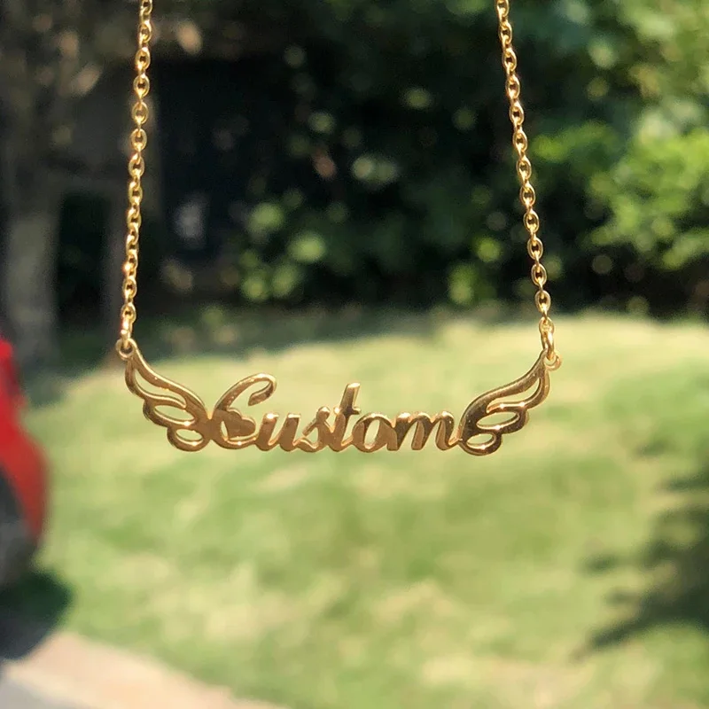 Personalized Angel Wings Name Necklace Stainless Steel Cute Nameplate Choker For Women Girl Queen Jewelry BFF Gift
Personalized Angel Wings Name Necklace Stainless Steel Cute Nameplate Choker For Women Girl Queen Jewelry BFF Gift