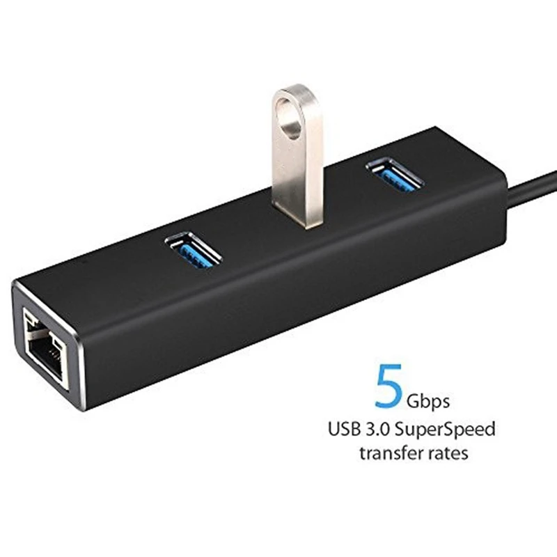 3 Ports USB-C to USB 3.0 Hub with Gigabit Ethernet RJ45 LAN Network Adapter Hub to 10/100/1000Mbps Wired USB Network 
3 Ports USB-C to USB 3.0 Hub with Gigabit Ethernet RJ45 LAN Network Adapter Hub to 10/100/1000Mbps Wired USB Network