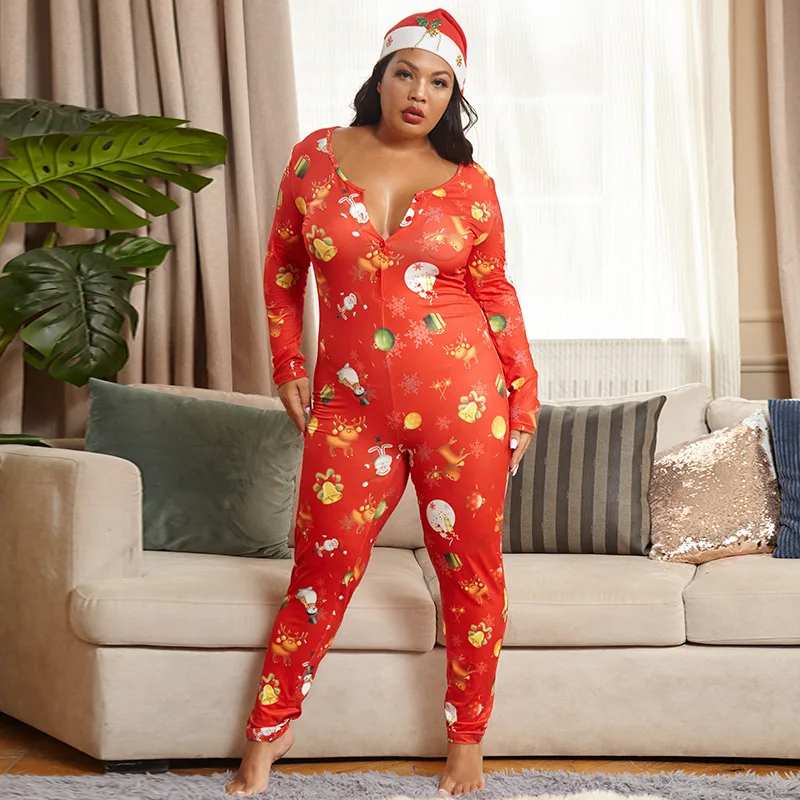 Plus Size S-5XL Christmas Wear Sexy Skinny Women Jumpsuits Deep Neck Long Single Breasted Long Pants Rompers For At Home Wear
Plus Size S-5XL Christmas Wear Sexy Skinny Women Jumpsuits Deep Neck Long Single Breasted Long Pants Rompers For At Home Wear