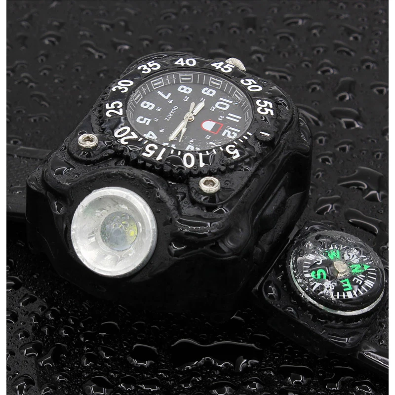 3in1 Super Bright LED Watch Flashlight Torch lights Compass, Outdoor Sports Rechargeable Mens Wrist Waterproof Wristband Lamp
3in1 Super Bright LED Watch Flashlight Torch lights Compass, Outdoor Sports Rechargeable Mens Wrist Waterproof Wristband Lamp