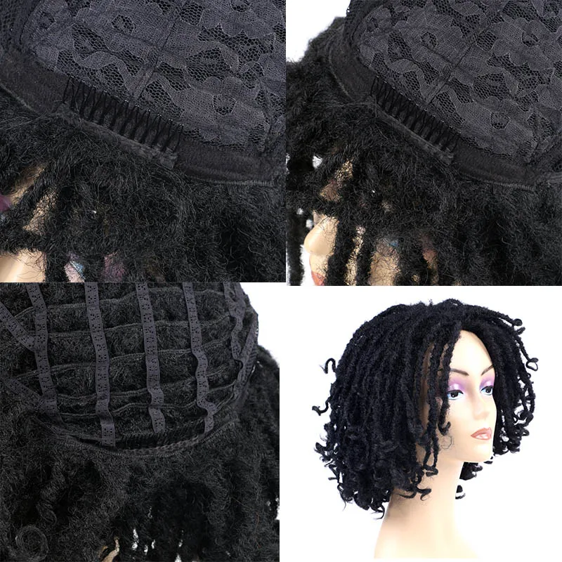 Синтетические дреды Saisity средней длины парик для африканских женщин черные