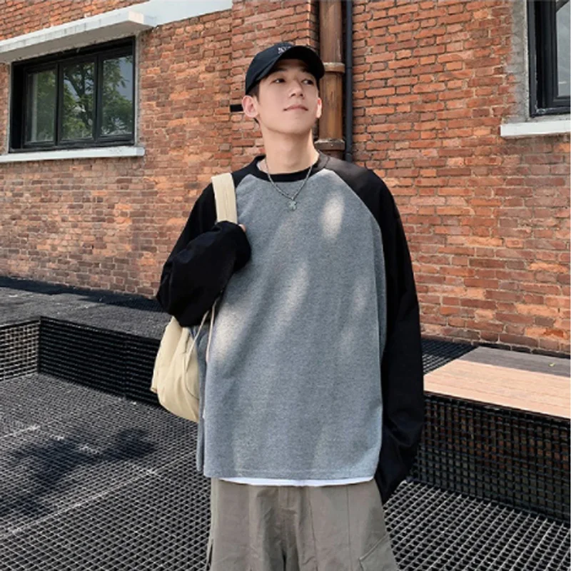 High Street Color Matching Raglan Long-Sleeved Vintage T-Shirt Male Solid Color Round Neck Loose Basic Tee Student Alt Clothes
High Street Color Matching Raglan Long-Sleeved Vintage T-Shirt Male Solid Color Round Neck Loose Basic Tee Student Alt Clothes