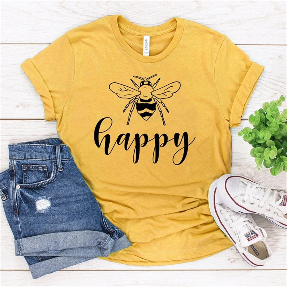 Bee Happy Save The Bees Women T Shirts Harajuku Aesthetic Female T-shirt Short Sleeve Round Neck Tops Tees H4D6
Bee Happy Save The Bees Women T Shirts Harajuku Aesthetic Female T-shirt Short Sleeve Round Neck Tops Tees H4D6