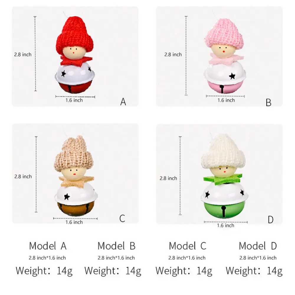 Christmas Knitted Hat Bells Cute Tree Pendant Xams Hanging Ornaments Doll Supplies New Arrival | Дом и сад