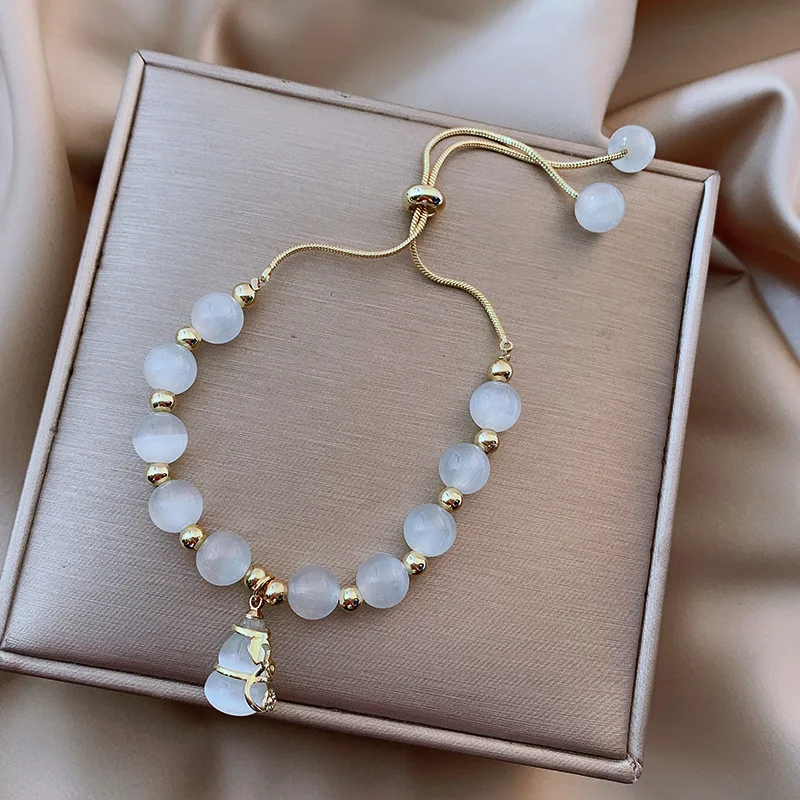 Women Fashion Natural Stone Opal Lucky Gourd Bracelet Women Girl Jewelry