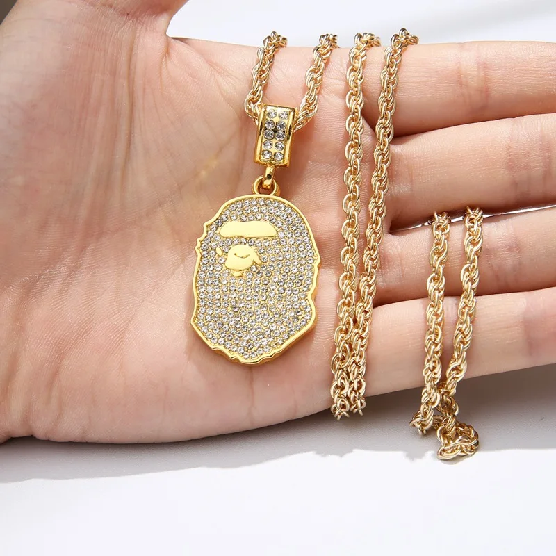 Europe And America's Popular Chris Brown Same Inlaid Ape Head Necklace Fashionable Men's Hip-hop And Women's All-a
Europe And America's Popular Chris Brown Same Inlaid Ape Head Necklace Fashionable Men's Hip-hop And Women's All-a