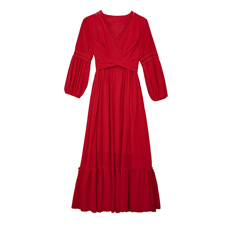 Red Chiffon Fairy Dress For Large Size Women Vintage V-Neck Lantern Sleeve Hollow Out Long Maxi Dresses Femme Robe Rouge Soiree
Red Chiffon Fairy Dress For Large Size Women Vintage V-Neck Lantern Sleeve Hollow Out Long Maxi Dresses Femme Robe Rouge Soiree