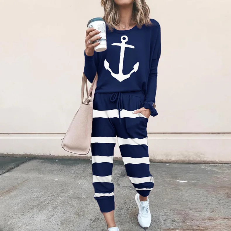 Spring Autumn Women Print Two Peice Set O-Neck Long Sleeve Tops And Drawstring Pants Suits Casual Tracksuit Female Pullovers
Spring Autumn Women Print Two Peice Set O-Neck Long Sleeve Tops And Drawstring Pants Suits Casual Tracksuit Female Pullovers