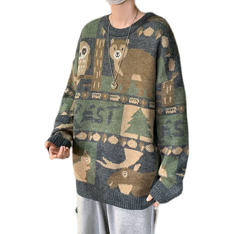 2021 Men's Pullovers Harajuku Spliced Printed Knitwear Mens Sweaters Loose Round collar Tops Casual Streetwear New Men Pullover
2021 Men's Pullovers Harajuku Spliced Printed Knitwear Mens Sweaters Loose Round collar Tops Casual Streetwear New Men Pullover