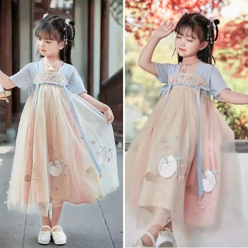 Children's Hanfu ancient Chinese style Princess Tang summer Chiffon short sleeve Ru skirt children's dress
Children's Hanfu ancient Chinese style Princess Tang summer Chiffon short sleeve Ru skirt children's dress