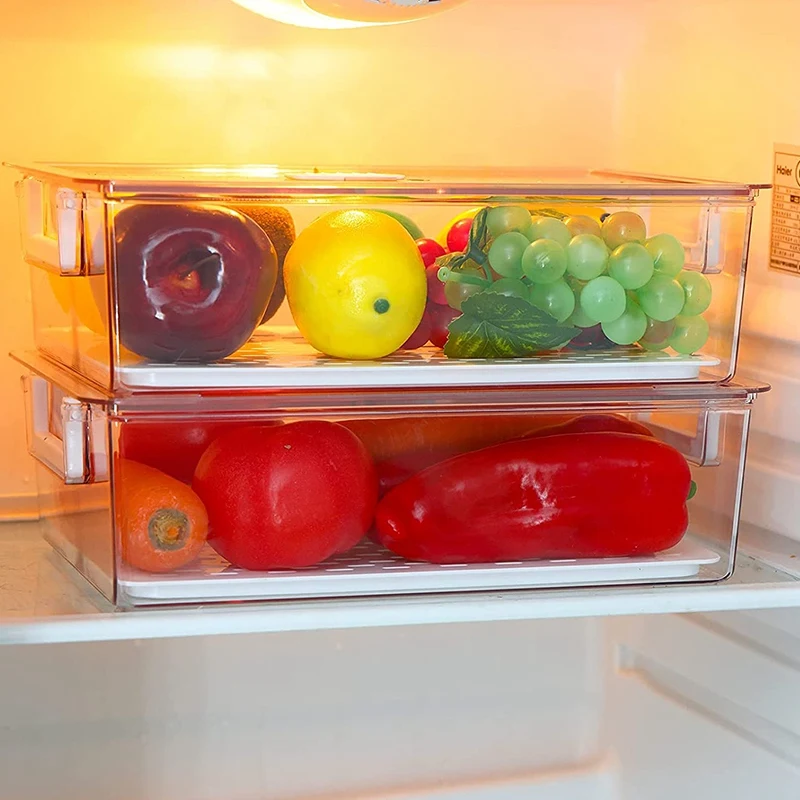 Контейнер для хранения пищевых продуктов в холодильнике, 2 шт. в упаковке, с крышкой и дренажным подносом, корзины для фруктов, закусок
Контейнер для хранения пищевых продуктов в холодильнике, 2 шт. в упаковке, с крышкой и дренажным подносом, корзины для фруктов, закусок