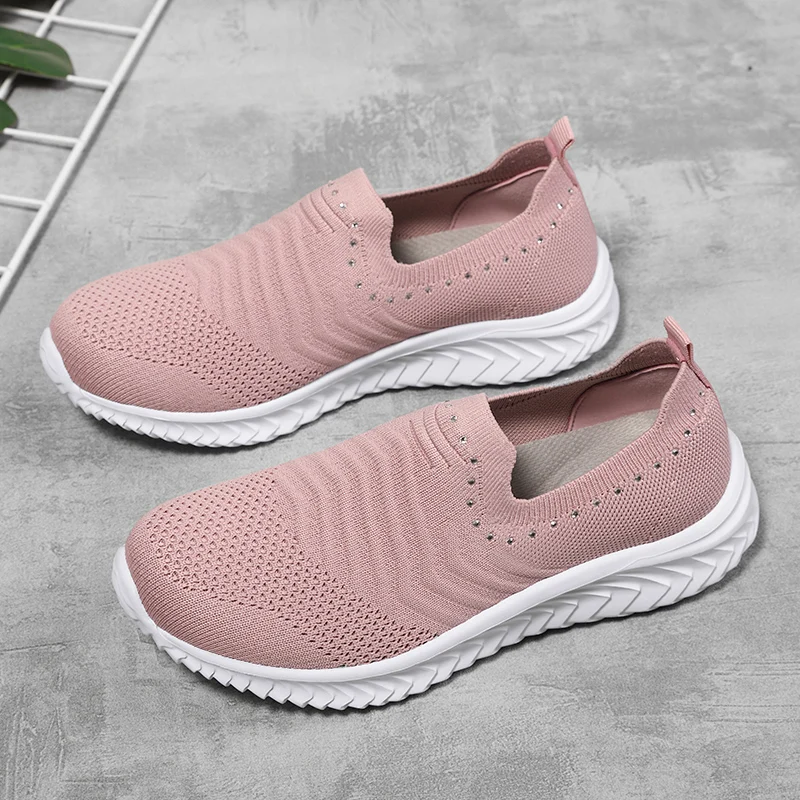 Women Rhinestone Walking Sneakers Flat Vulcanized Shoes Weaving Slip On Lady Tennis Mesh Breathable Jogging Footwear Soft Street
Women Rhinestone Walking Sneakers Flat Vulcanized Shoes Weaving Slip On Lady Tennis Mesh Breathable Jogging Footwear Soft Street