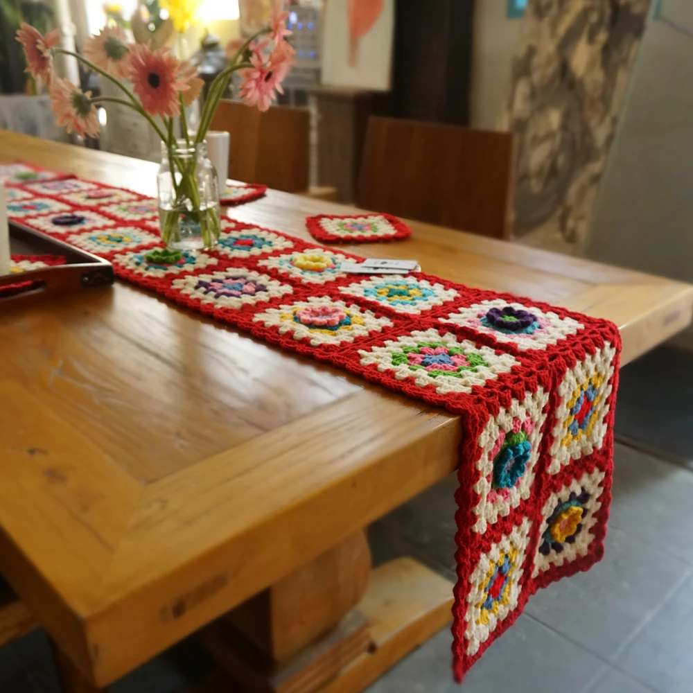 Pastoral Colourful Table Flat table runner Handmade Hand Hooked Crochet Blanket Cushion Felt Bay Window Blanket Gift cup mats
Pastoral Colourful Table Flat table runner Handmade Hand Hooked Crochet Blanket Cushion Felt Bay Window Blanket Gift cup mats