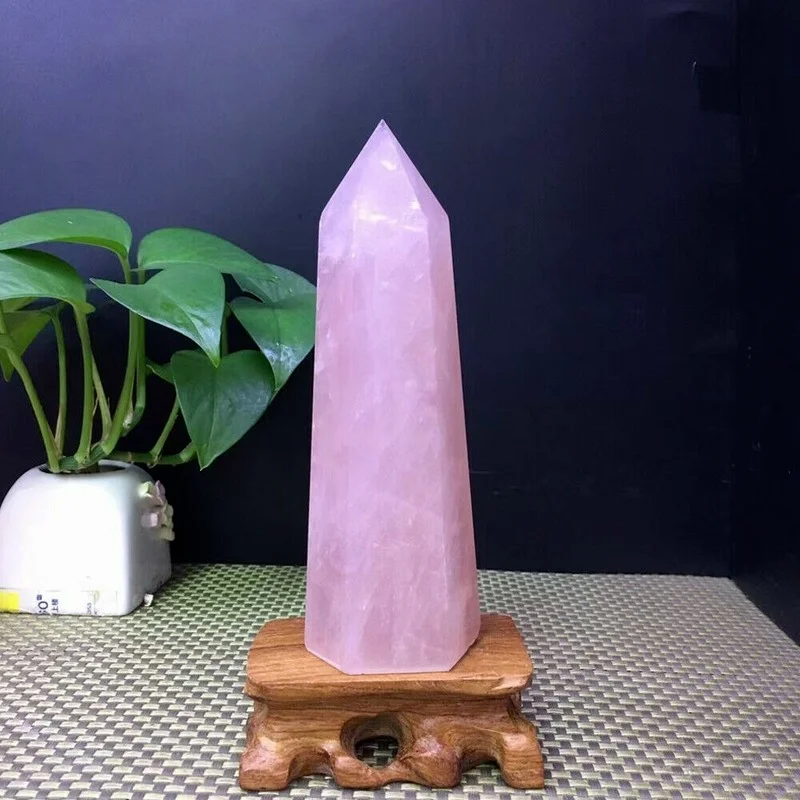 

1 шт. натуральный розовый кварц Aura, кристалл, точечная палочка, лечебные камни для медитации, украшение для дома рейки, полированный камень, б...