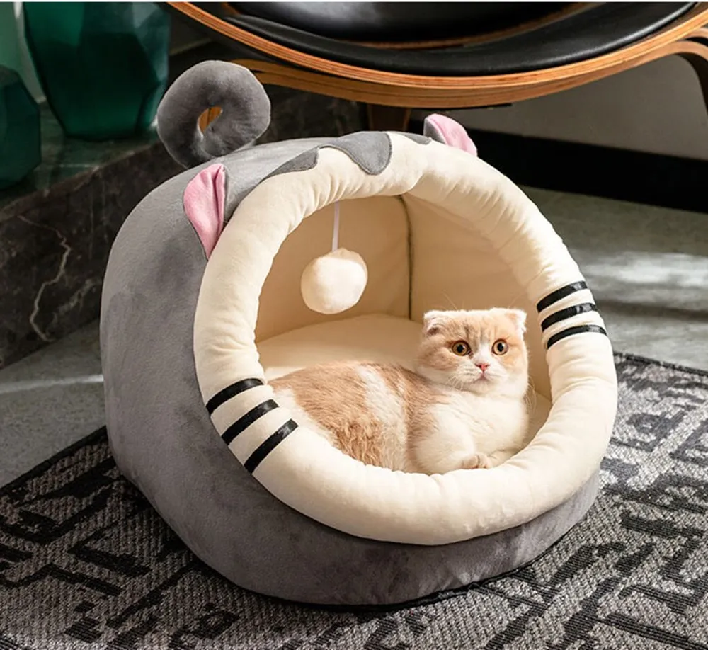 Cat Bed House with Ball Winter Warm All Seasons General Enclosed Bed House Removable and Washable Cat Kennel Pet Cat Supplies
Cat Bed House with Ball Winter Warm All Seasons General Enclosed Bed House Removable and Washable Cat Kennel Pet Cat Supplies