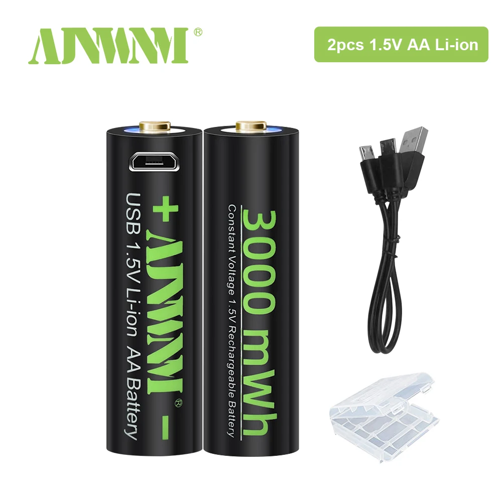 New AA USB Rechargeable Li ion Battery 1.5V AA 3000mWh / Li ion Battery Watch For Toys MP3 Player Thermometer Keyboard
New AA USB Rechargeable Li ion Battery 1.5V AA 3000mWh / Li ion Battery Watch For Toys MP3 Player Thermometer Keyboard