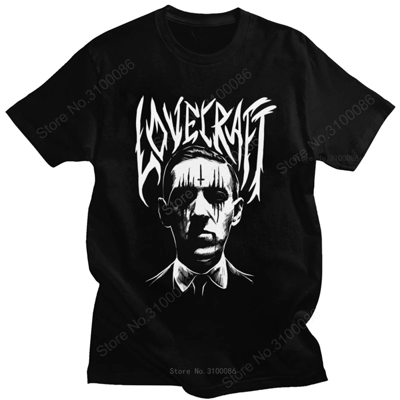 

Creator Of Cthulhu T Shirt for Men 100% Cotton Awesome T-shirt O-neck Short Sleeve Lovecraft Horror Movie Tee Loose Fit Apparel