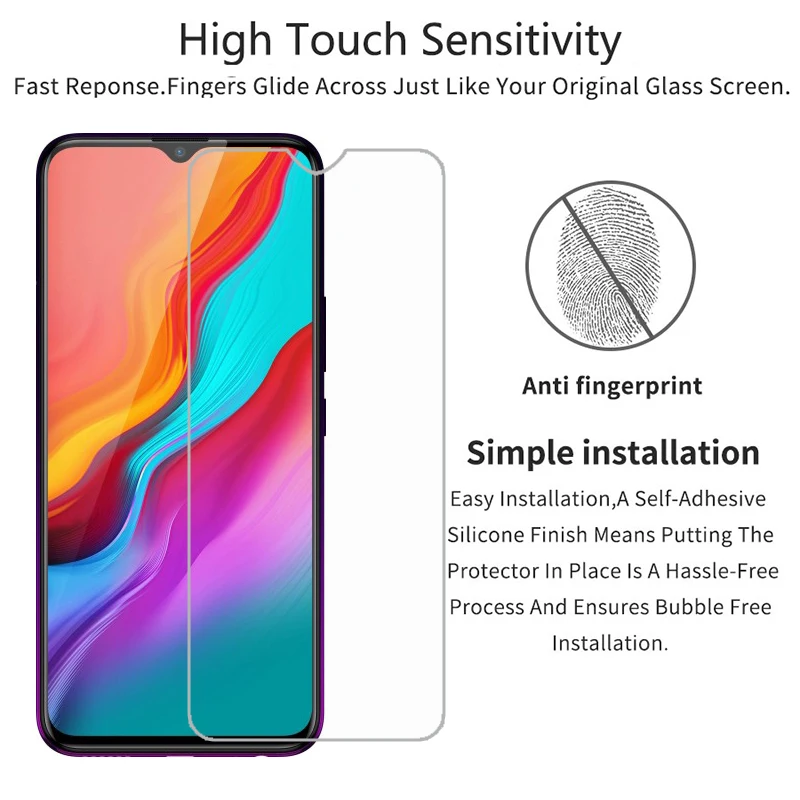 2 шт. 9H 2.5D Закаленное стекло для Infinix Hot 8 защиты экрана телефона защитная