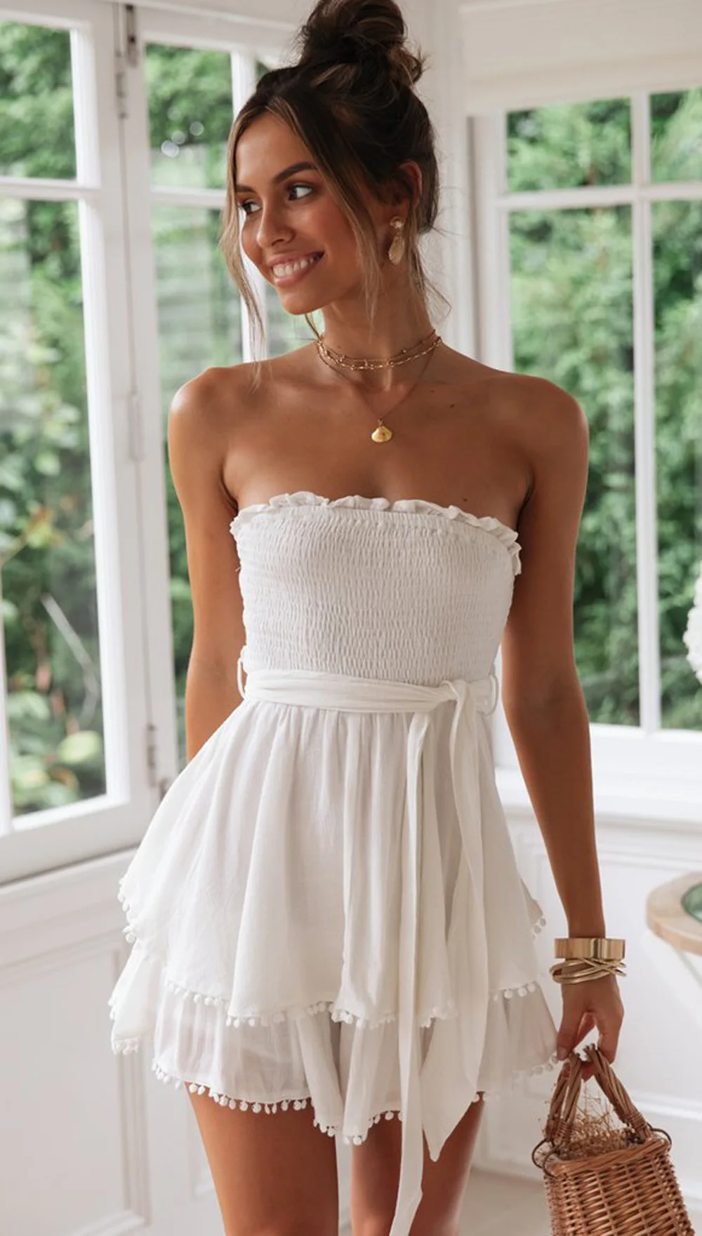 Women's High Waist Sexy Ruffled Pleated Skirt 2021 Summer New Lace-up Wrapped Dress 
Women's High Waist Sexy Ruffled Pleated Skirt 2021 Summer New Lace-up Wrapped Dress