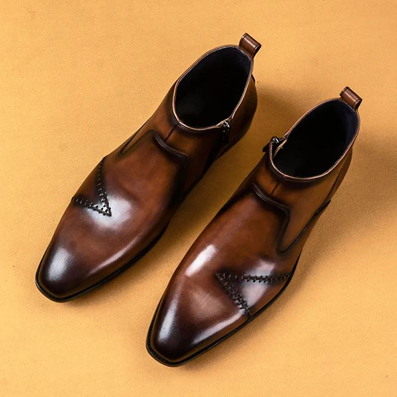 Classic Men Genuine Leather Zip Chelsea Boots Motorcycle Boots Waterproof Men's Winter Ankle Boots High Top Shoes A11
Classic Men Genuine Leather Zip Chelsea Boots Motorcycle Boots Waterproof Men's Winter Ankle Boots High Top Shoes A11