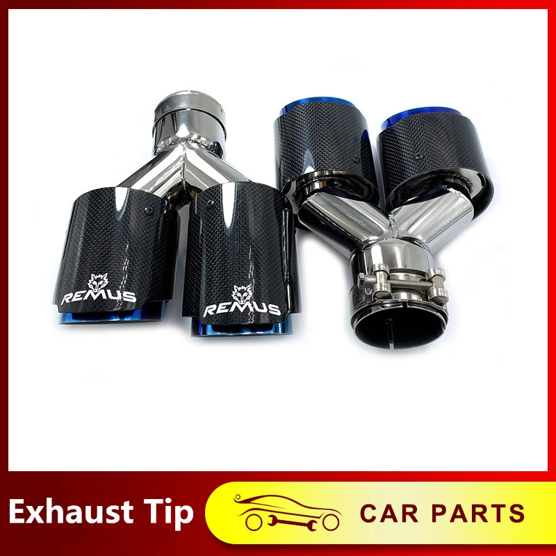 2PC Remus Exhaust Pipe For Cars Glossy Carbon Fibre Stainless Steel Tail Blue Exhaust Systems Muffler Tip Nozzle Car Accessories
2PC Remus Exhaust Pipe For Cars Glossy Carbon Fibre Stainless Steel Tail Blue Exhaust Systems Muffler Tip Nozzle Car Accessories