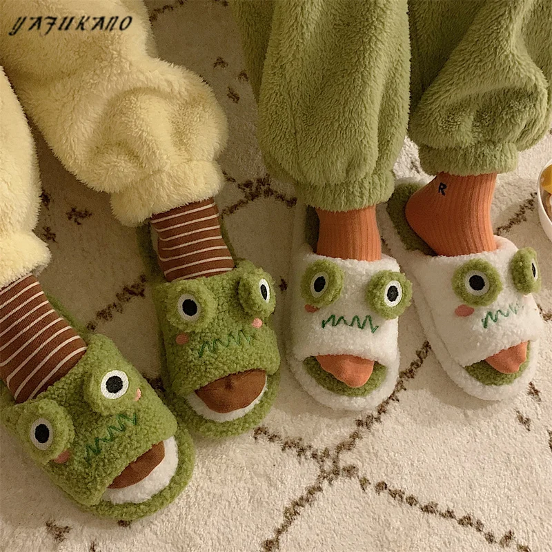 Women Cute Cartoon Cotton Slippers Female Winter Fashion Personality Non-Slip Warm Plush Shoes Soft Comfortable Furry Flat Shoes
Women Cute Cartoon Cotton Slippers Female Winter Fashion Personality Non-Slip Warm Plush Shoes Soft Comfortable Furry Flat Shoes