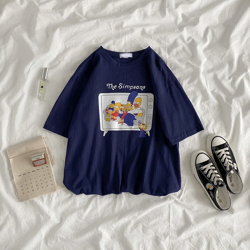 E-BAIHUI 100% Cotton T Shirt Women Short Sleeve Summer T-shirt Tees Tops Cartoon Print tshirts Loose Crew Neck Harajuku Tops
E-BAIHUI 100% Cotton T Shirt Women Short Sleeve Summer T-shirt Tees Tops Cartoon Print tshirts Loose Crew Neck Harajuku Tops