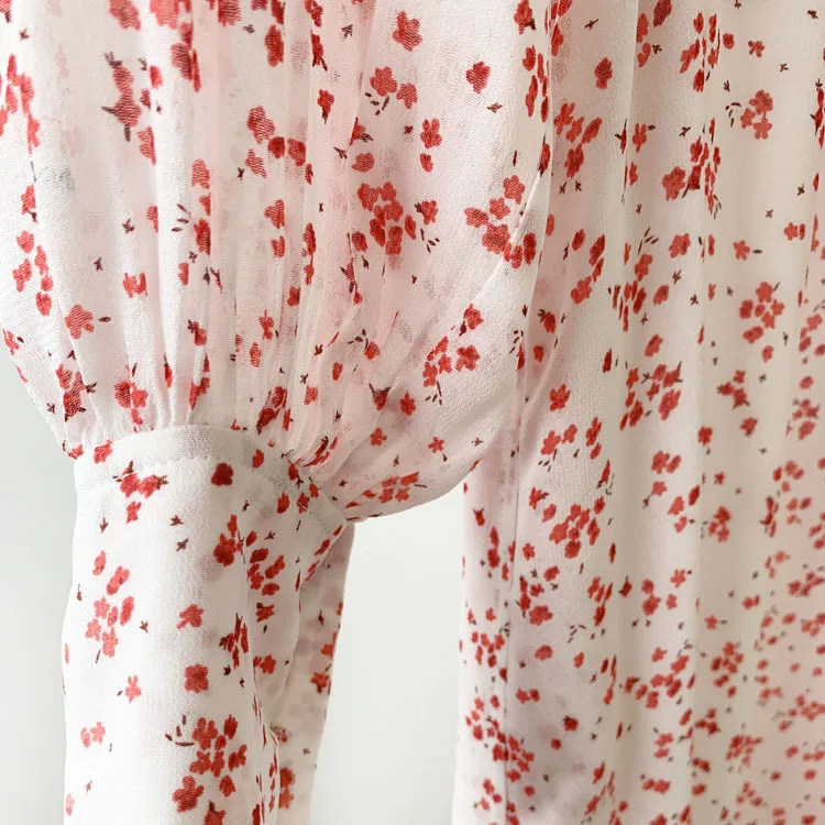 Women's Pink Floral Printed Midi Dress V-neck Fresh Letter Lace-up Autumn 2021 New Ladies Robe with Sashes
Women's Pink Floral Printed Midi Dress V-neck Fresh Letter Lace-up Autumn 2021 New Ladies Robe with Sashes