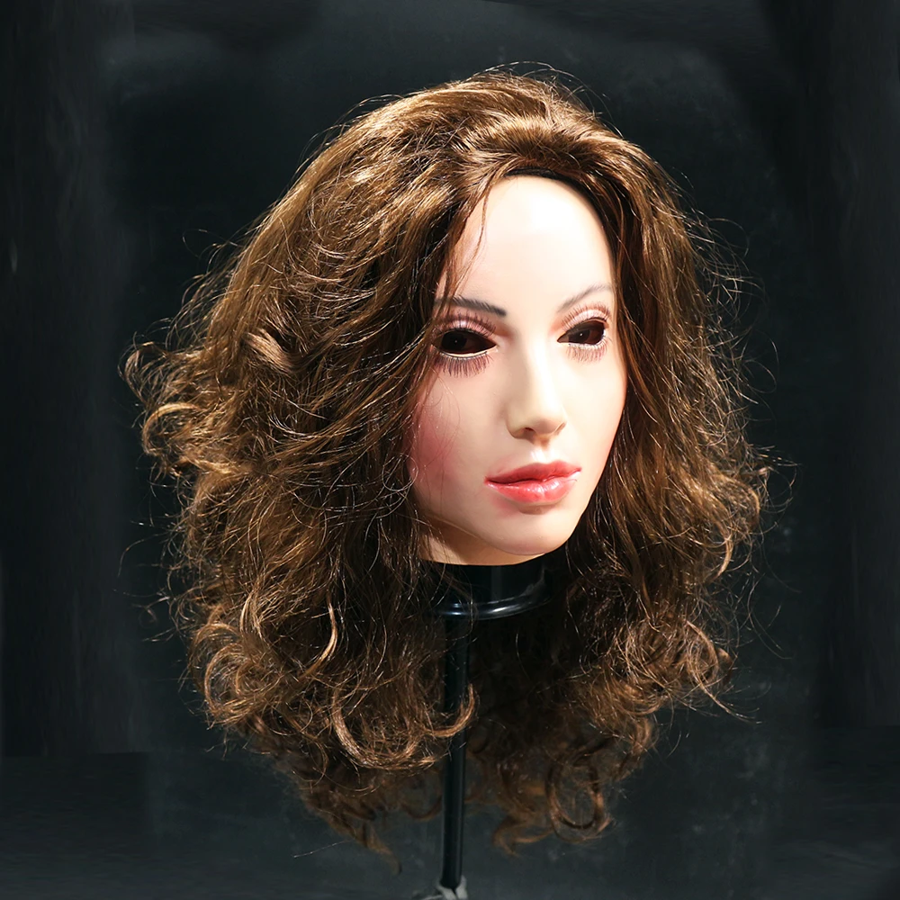 Реалистичная латексная маска для женщин женская лица на Хэллоуин с париком