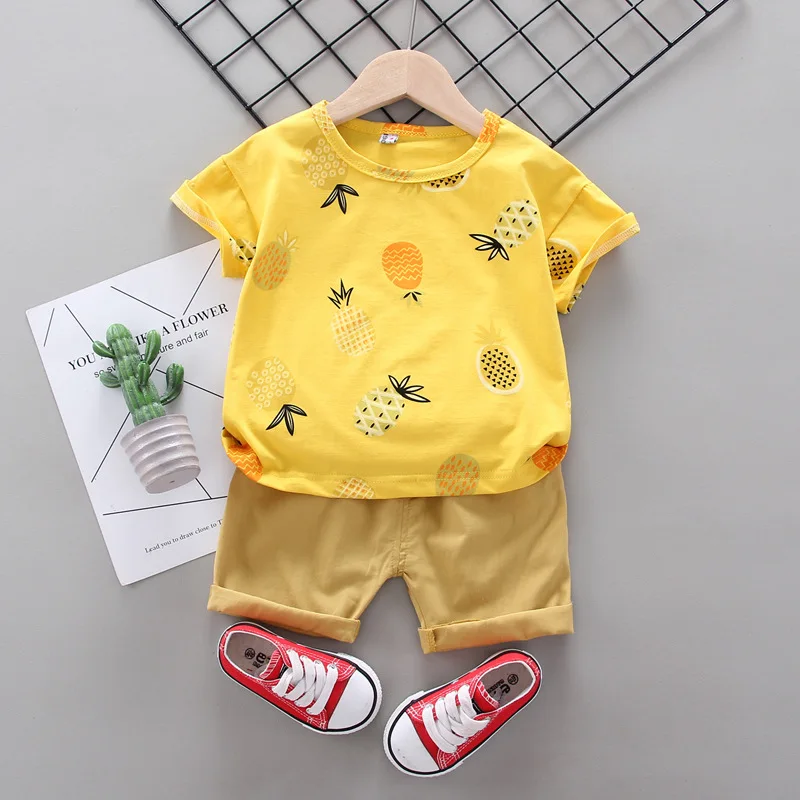 Cute Cotton Short Sleeve T Sleeve Kids Summer Clothes Cartoon Pineapple Shirt + Pants Baby Boy Clothes Outfits 1 2 3 4 Years
Cute Cotton Short Sleeve T Sleeve Kids Summer Clothes Cartoon Pineapple Shirt + Pants Baby Boy Clothes Outfits 1 2 3 4 Years