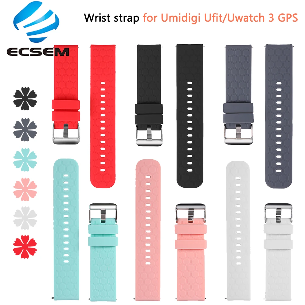 Силиконовый ремешок для наручных часов Umidigi Uwatch 2S/3S Ufit сменный Мягкий