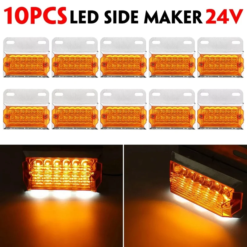 10Pcs 24V 15 LED Side Marker Lights Car External Lights Squarde Warning Tail Light Signal Lamp Trailer Truck Lorry Amber
10Pcs 24V 15 LED Side Marker Lights Car External Lights Squarde Warning Tail Light Signal Lamp Trailer Truck Lorry Amber